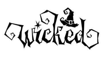 Wicked halloween lettering on white background. vector