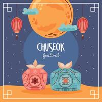 chuseok festival lettering vector