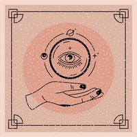 astrology hand lifting eye vector