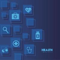health background with icons vector