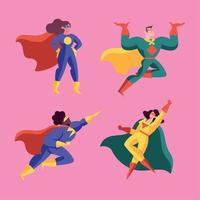 superheros women and men vector