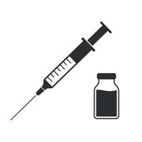 Syringe with needle and vaccination vial, Vaccine injection for your design vector