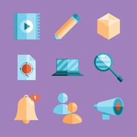 development design nine items vector