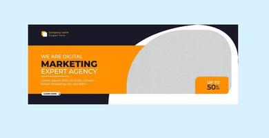 diseño de banner de portada de agencia de marketing digital vector