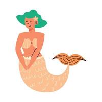 mermaid flat icon vector