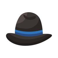 elegante sombrero negro masculino vector