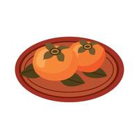 dish with oranges vector