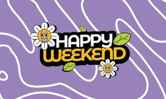 Happy weekend greeting banner design vector