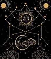 astrologia sol y luna vector