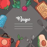 recipe with healthy food vector