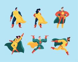 superhéroe figura diferente vector