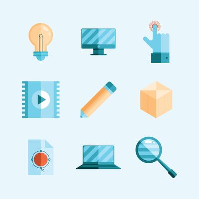 nine development design icons