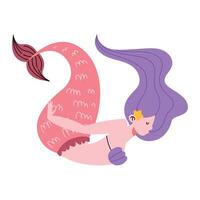 cute mermaid isolated vector