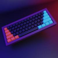 computadora de teclado de ilustración de renderizado 3d foto