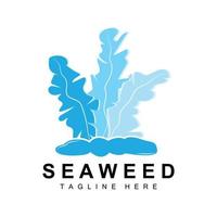 Seaweed Logo Design, Underwater Plant Illustration, Cosmetics And Food Ingredients vector