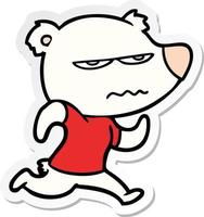 sticker of a angry bear polar cartoon vector