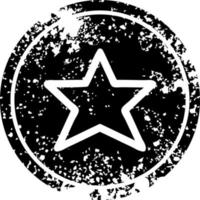 star shape distressed icon vector