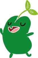 cartoon kawaii cute sprouting bean vector