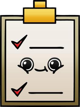 lista de verificación de dibujos animados sombreados degradados vector