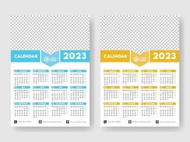 Calendar 2023 week start Monday corporate design template vector. vector