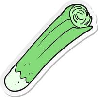 sticker of a cartoon leek vector