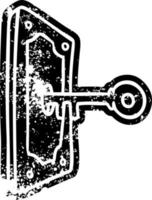 grunge icon drawing of a door handle vector