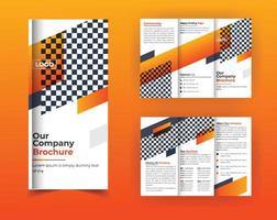 Corporate business trifold brochure design template vector