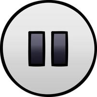 gradient shaded cartoon pause button vector