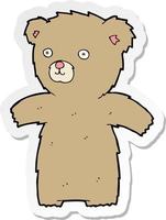 sticker of a cute cartoon teddy bear vector