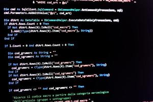 Computer program coding on screen photo