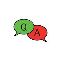 Questions and answers speech bubble icon. Faq chat for your design vector