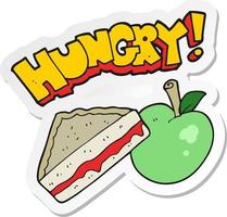 sticker of a cartoon packed lunch vector