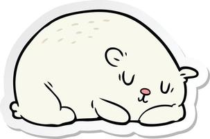 sticker of a cartoon polar bear vector