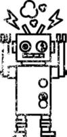 icono de robot que funciona mal vector