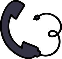 cute cartoon telephone handset vector