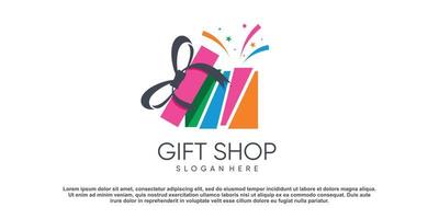 Gift logo design vector with modern creative concept style