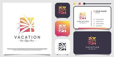 Palm logo design vector with creative simple and unique concept