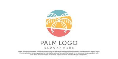 vector de diseño de logotipo de palma con concepto creativo simple y único