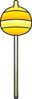 quirky gradient shaded cartoon golden sceptre vector