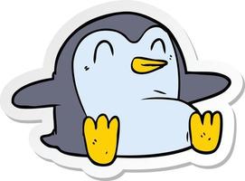 sticker of a cartoon penguin vector