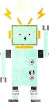 retro illustration style cartoon robot vector