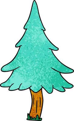 textured cartoon doodle of woodland pine trees