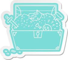 cartoon sticker of a treasure chest vector