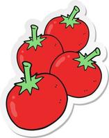 sticker of a cartoon tomato vector