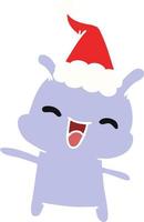 christmas cartoon of kawaii alien vector