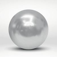 bola de plata sobre fondo blanco vector