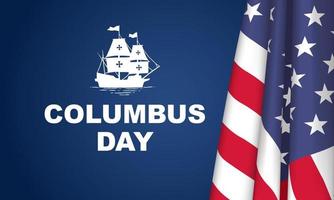 columbus Day Background Design. Banner, Poster, Greeting Card. Vector Illustration.