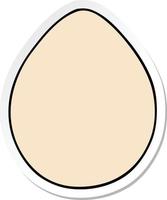 sticker of a quirky hand drawn cartoon egg vector