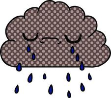 cartoon of cute crying cloud vector