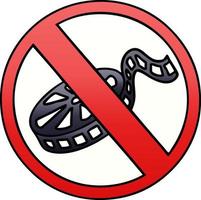 gradient shaded cartoon no movies allowed sign vector